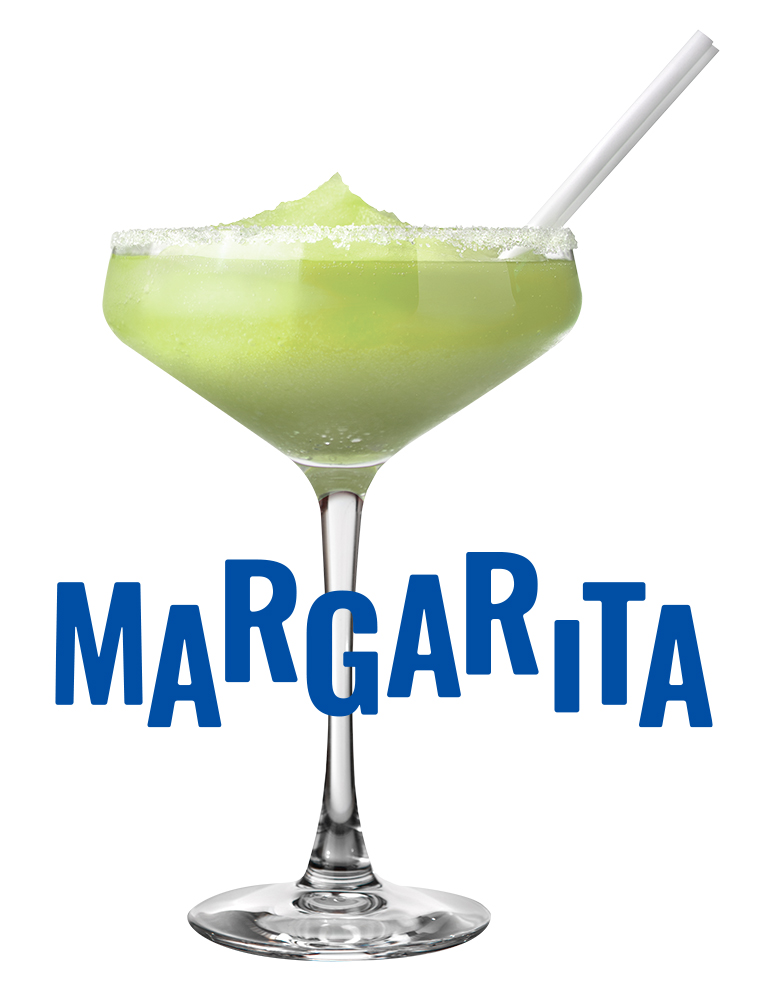 Margarita flavour Atomic Ice mocktail slush in a cocktail glass