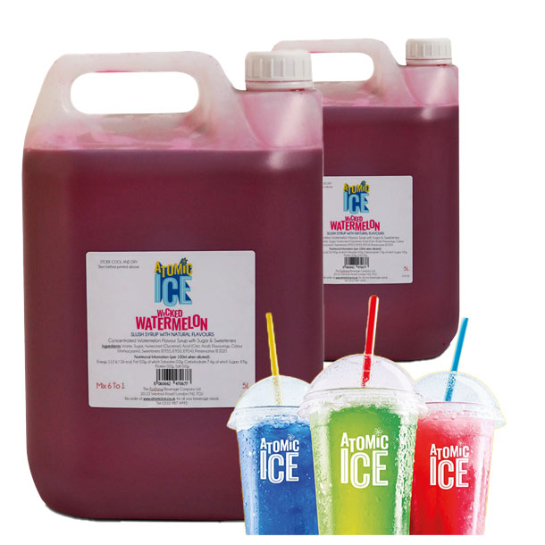 Slush syrup 2x5L – Atomic Ice Watermelon, naturally flavoured, natural colours